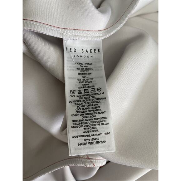 Ted Baker Enyaa Floral Skater Dress Fit Flare Sleeveless V Neck Red Zip … - Picture 9 of 10